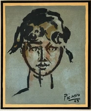 PABLO PICASSO VINTAGE MODERN ART ABSTRACT CUBISM PORTRAIT LITHOGRAPH OLD 1945