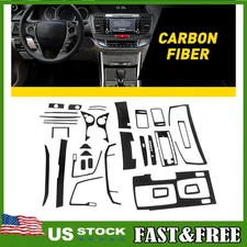 31 pieces For 2013-2017 Honda Accord Carbon Fiber Full Interior Kit Cover Trim