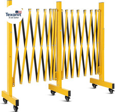 16FT Industrial Expandable Barricade, Folding Security Gate with Casters   Retra