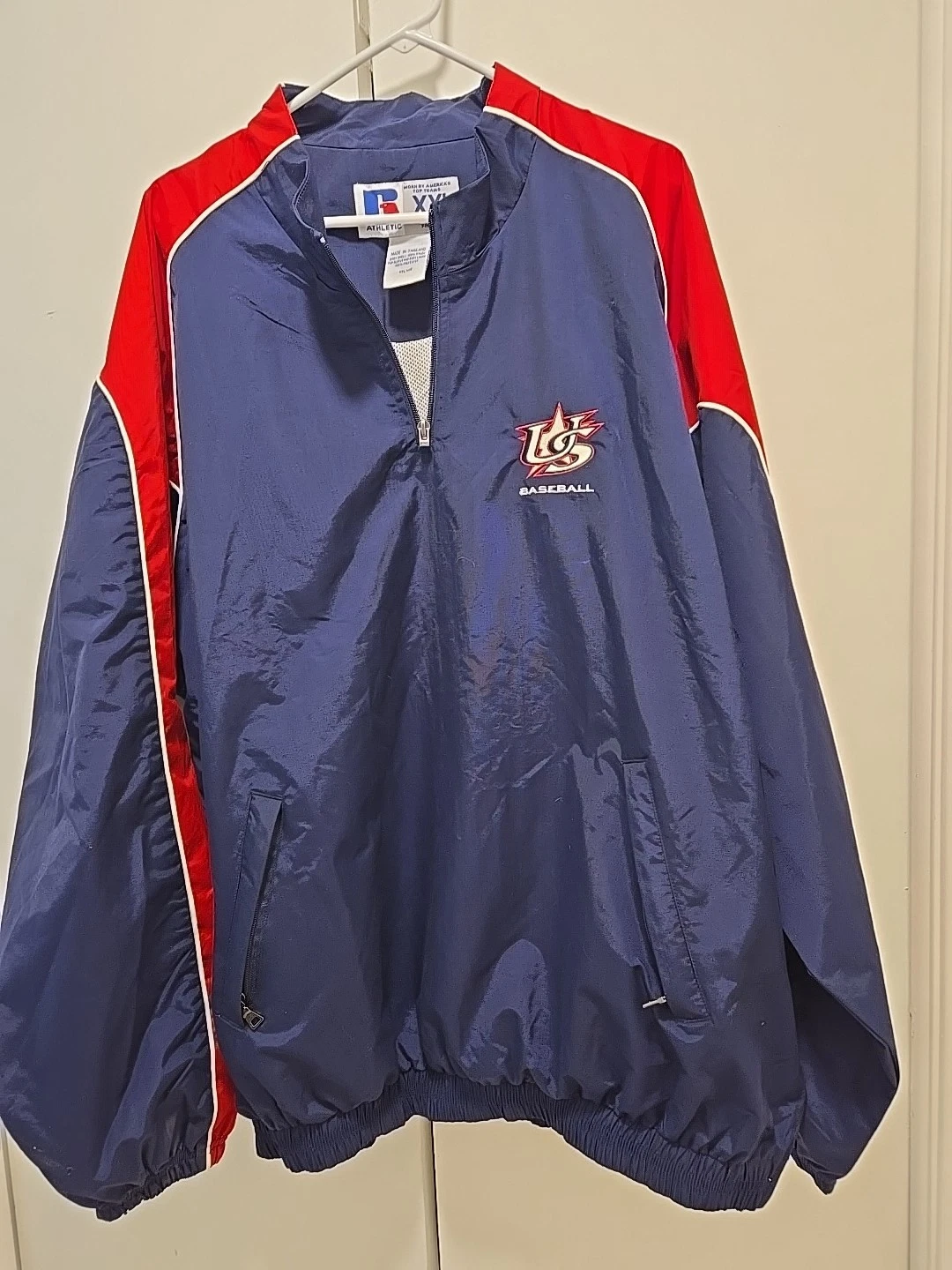 US Baseball Russell Athelic Waterproof Pullover Jacket Men's Size XXL