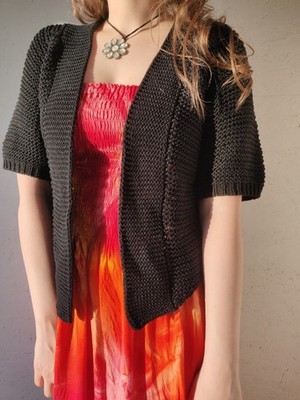 Lindex Black Knit Bolero Cardigan Women s S Open Front Whimsigoth Fairygrunge
