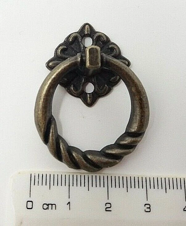 Drop Ring Handles Ornate  Antique Finish Drawer C122 Pack of 2 Zinc Alloy - Image 3 of 4