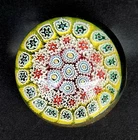 Vintage Italy Golden Crown E&R Millefiori Murano Art Glass Paperweight