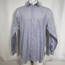 Armani Collezioni Blue Check Button Down Long Sleeve Dress Shirt Men's 16 41 L