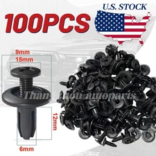 100Pcs 6mm Push type Truck Car Fender Bumper Trim Fastener Clips Retainer Rivets