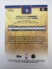 Golden Mirror Guerschon Yabusele 2025 Topps Basketball #26 SP Philadelphia 76ers