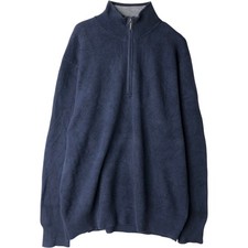 Vintage Brooks Brothers cotton knit half-zip sweater men's size L approx.