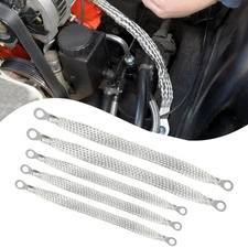 5 PCS Car 10" 13" Engine Ground Strap Kit, Copper Braided Flexible Cable with 