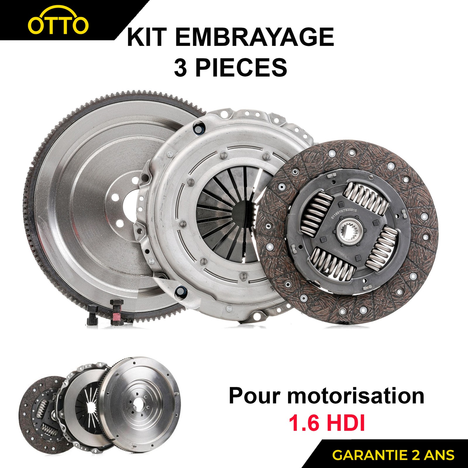 Kit embrayage 3 pièces pour rénover la transmission de Peugeot Partner Tepee 1.6 HDi 90 0532Q4