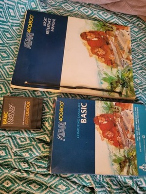 Atari Basic Cartridge CXL4002 boxed with ref manual for Atari 8 bit 400 and 800