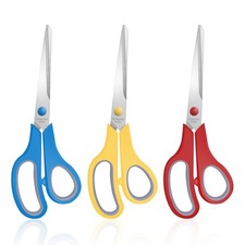 Xnluothsk 3 Packs 8" Sewing Craft Scissors Bulk,Multipurpose Red, Yellow,blue