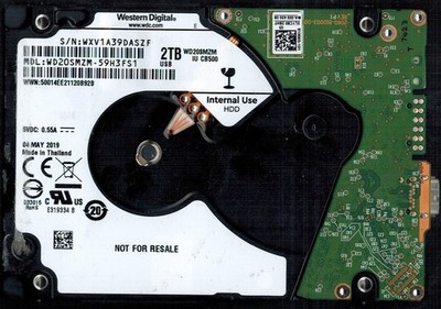 WD20SMZM-59H3FS1 S/N: WXV1A WESTERN DIGITAL 2TB THAILAND MAY 2019