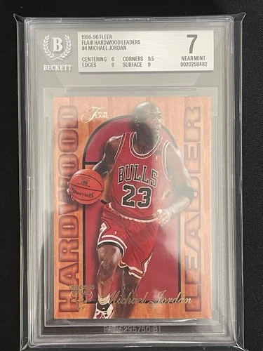 FLEER FLAIR 1995-96 HARDWOOD LEADERS MICHAEL JORDAN #4 BGS 7 BULLS