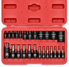  25 Piece Torx Bit and Socket Set, 13 Star Bi...