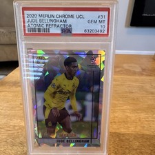 Topps 2020-21 Merlin Chrome UCL Jude Bellingham RC Atomic Refractor /250 PSA 10