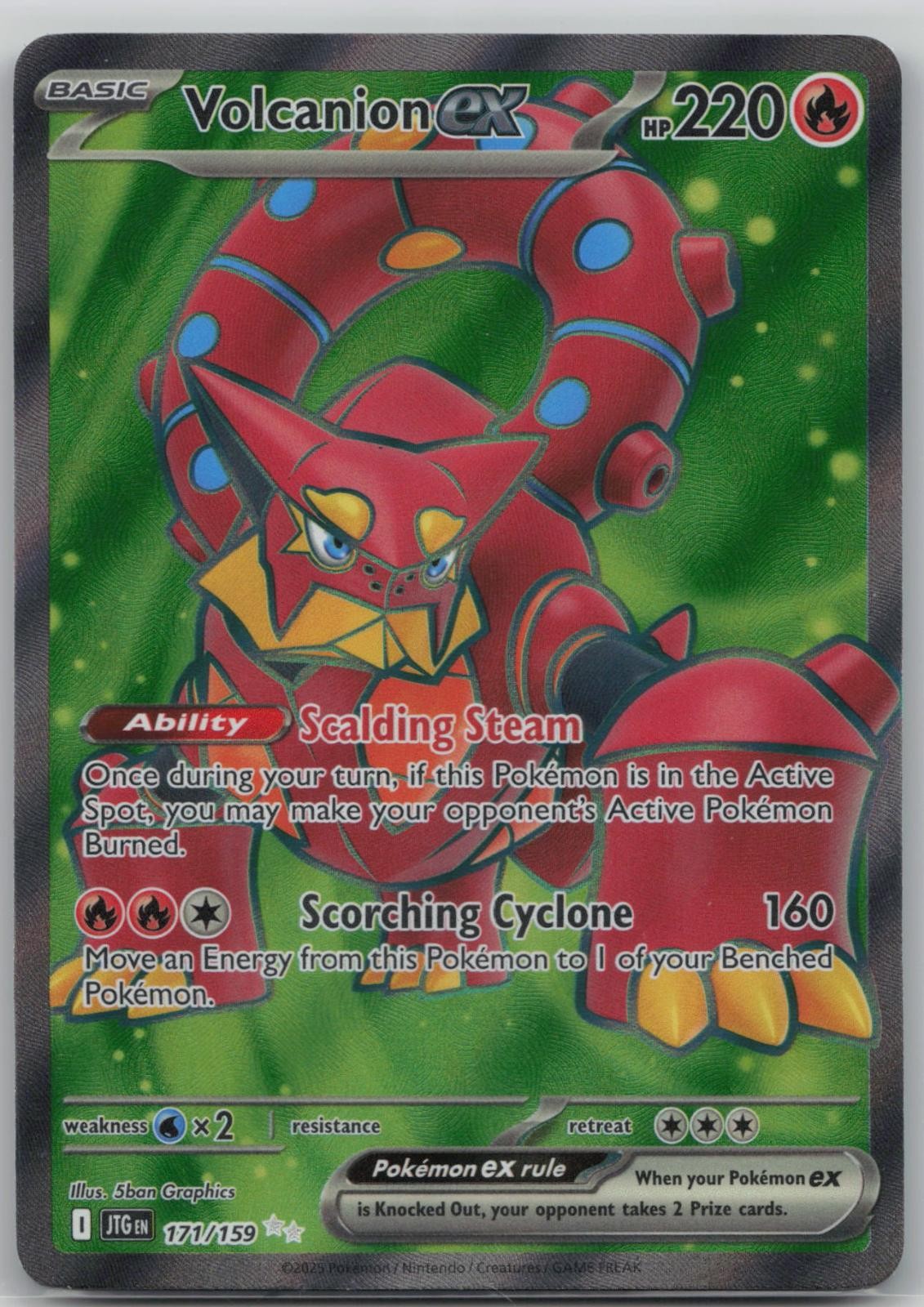 Volcanion ex 171/159 Ultra Rare Journey Together Pokemon Holo Near Mint