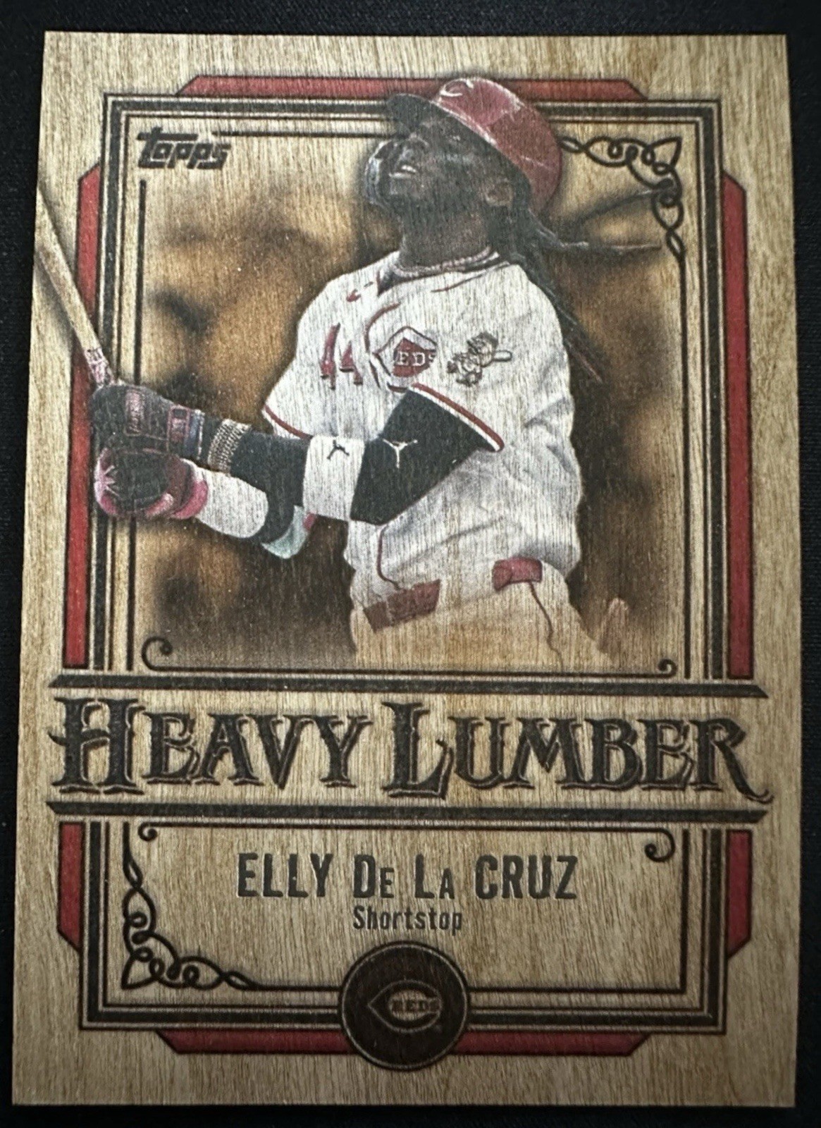 2025 Topps Series 1 Elly De La Cruz Heavy Lumber SSP Wood Cincinnati Reds HL-11