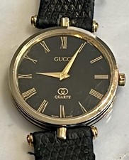 Gucci 2500M Men’s Quartz Watch – Black Dial Gold Case – Boxed – New Battery