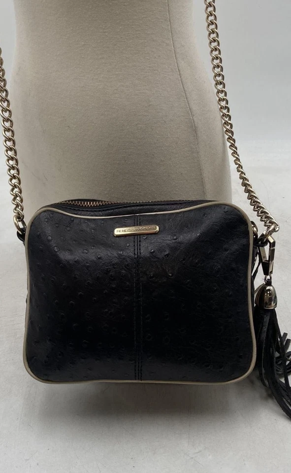 Bolso Bandolera Rebecca Minkoff Cuero Repujado Hebilla Dorada Cadena Foto 2 de 4