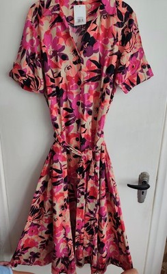 Marks and Spencer Linen Rich Long Dress Size 16 Floral pattern