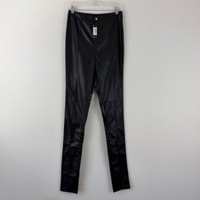 NWT PrettyLittleThing SZ 4 Tall Black Goth Faux Leather Skinny High Waist Pants