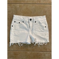 Justice Simply Low White Jean Frayed Shorts Girls Size 10R