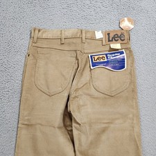 Vintage Lee Pants Mens 31x32 Beige Tan Straight Leg Ultra Cord US Made Deadstock