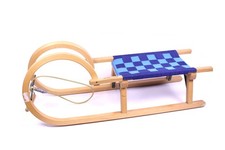 Pilz Hörnerschlitten Rodelschlitten Buchenholz Gurtsitz 1 Person 100x33x37 cm