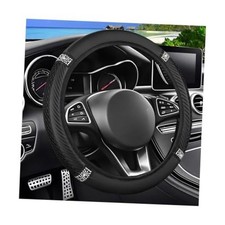 Zpana Bling Car Steering Wheel Cover, Crystal Rhinestones Elastic Stretch Black