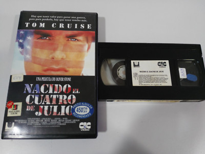 Born el 4 de julio Oliver Stone Tom Cruise VHS Tape Spanisch