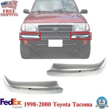 Set Of 2 Front Bumper End Chrome Trim Lh Rh Side For 1998-2000 Toyota Tacoma