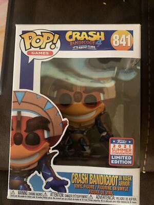 Funko Pop! Crash Bandicoot In Mask Armor #841 - SDCC 2021 - Rare - Neuf