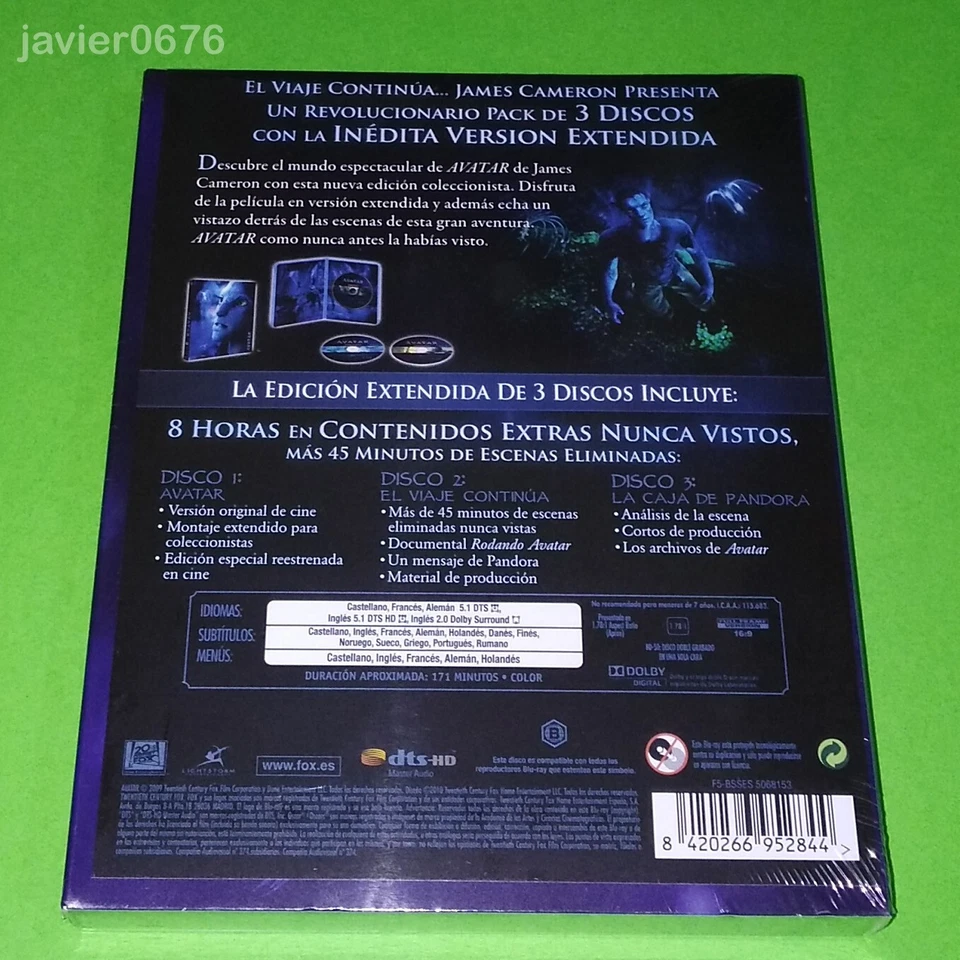 AVATAR COLECCIONISTA VERSION EXTENDIDA 3 DISCOS BLU-RAY NUEVO Y PRECINTADO - Imagen 2 de 4