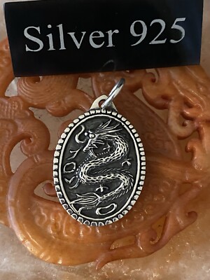 Silber Drachen Anhänger mit Silberkette