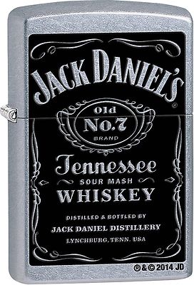 Zippo Windproof Street Chrome Jack Daniels Lighter 24779 New In