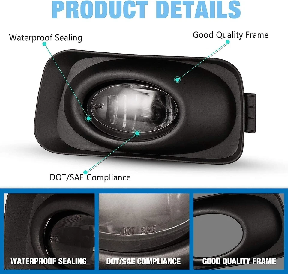 Luces antiniebla de humo para Acura TSX 2004 2005 luces de parachoques de conducción con interruptor de cableado Foto 3 de 4