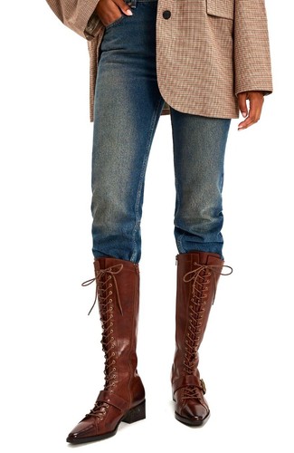 Free People Jeffrey Campbell Nelly Lace Up Tall Boots Light Brown Blush 39/9 NEW - Picture 8 of 10