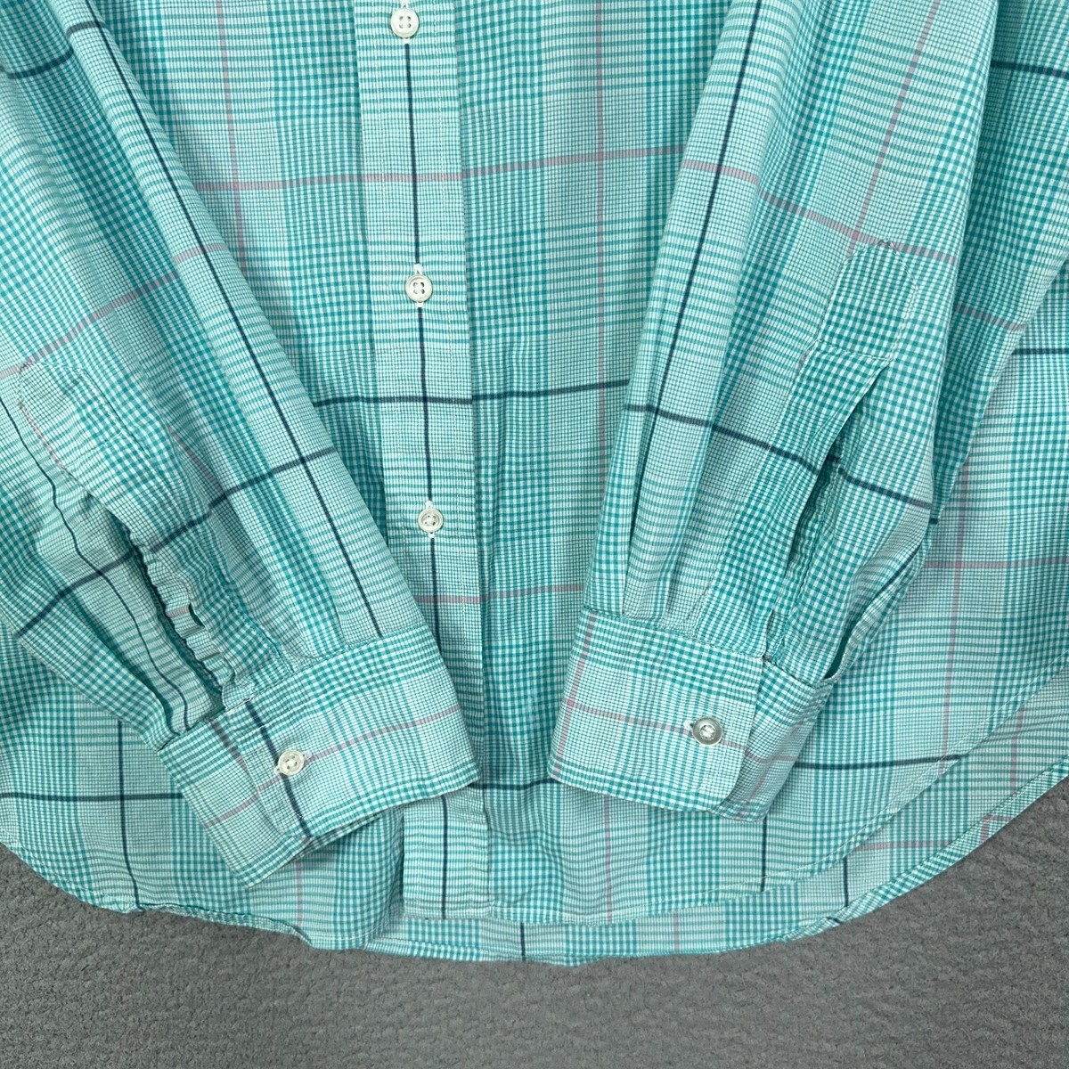 Vintage 90s Brooks Brothers Shirt Mens XL Teal Plaid check