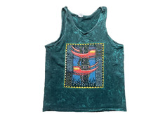 Vtg NEW ORLEANS JAZZ  HERITAGE Green TIE-DYE TANK TOP Summer Gym Shirt Adult XL