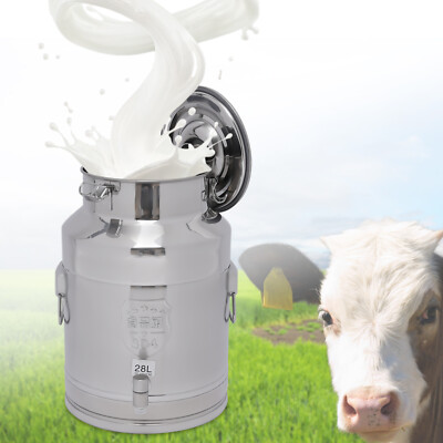 28L Stainless Steel Milk Can Wine Beer Whiskey Storage Barrel Oil Tank Container