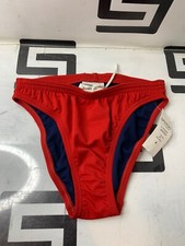 NEW Speedo Bottom Guard Flyback Red Two Piece Swimsuit SZ 4 2-Piece Lifeguard