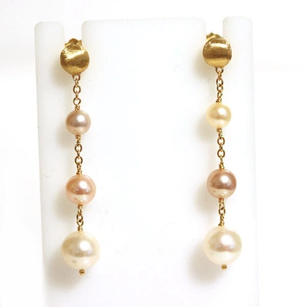 MARCO BICEGO NEW Africa 18K Yellow Gold Multi Colored Pearl Drop