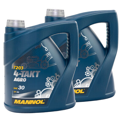 Motoröl 4-Takt Traktoren Rasenmäher Agro SAE 30 MANNOL API SG 2x 4 Liter Motor