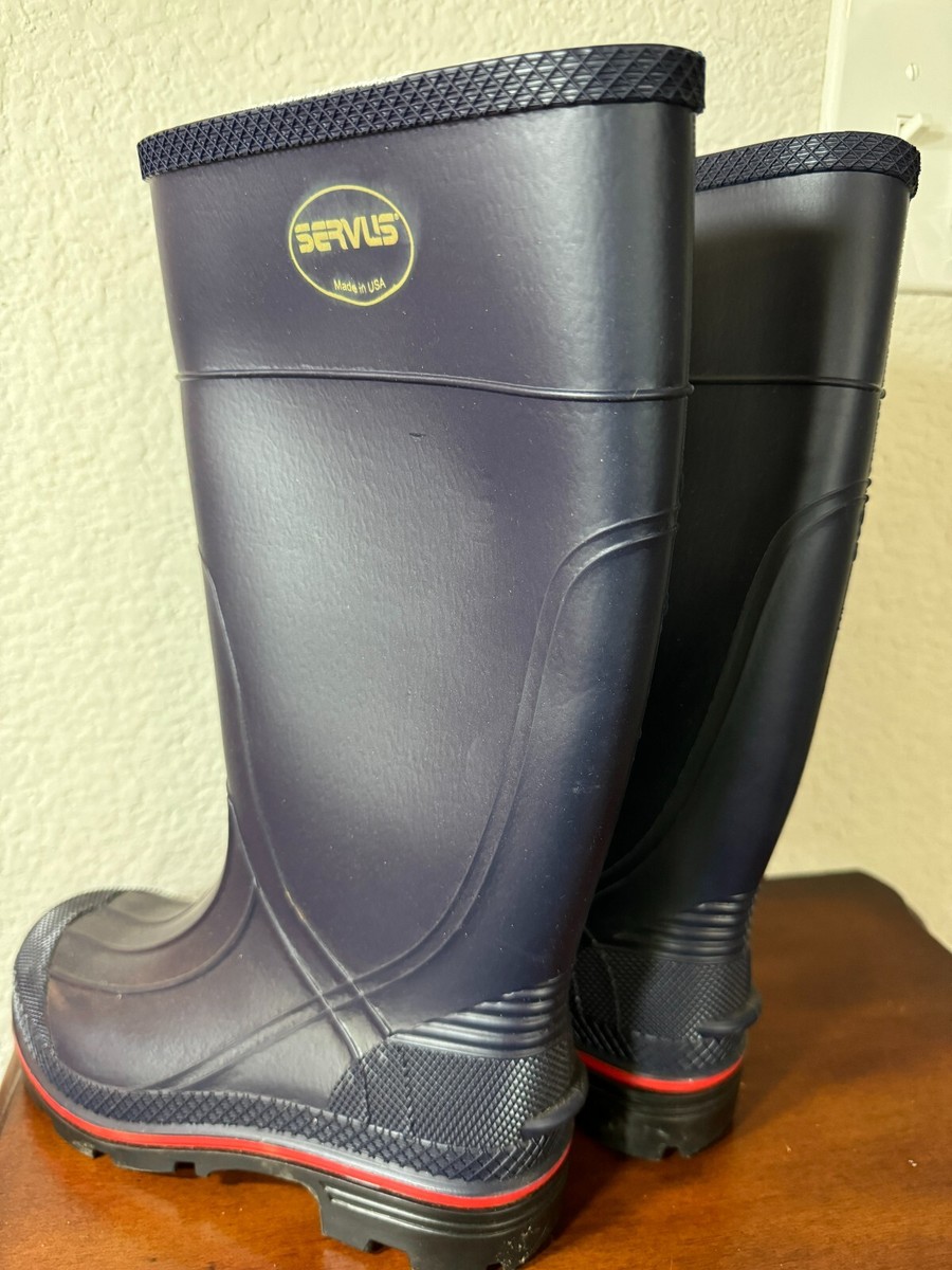 Servus Women's Rain Boots - Size 5 Navy Blue Rubber Outdoor Rain Work  Safety | eBay