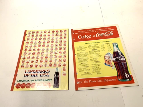 LOT OF 2 Vintage 1950's Coca-Cola School Essay Lined Paper Note Pad Notebooks