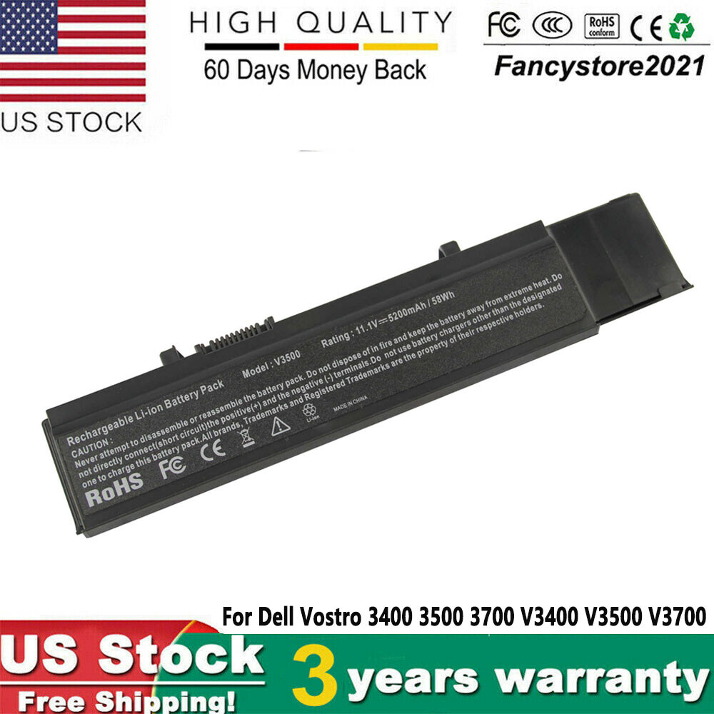 6 Cell Battery for DELL vostro 3400 3500 3700 7FJ92 04D3C 4JK6R