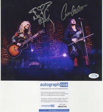 HEART Band signed 8x10's ACOA Ann, Nancy Wilson +Steve, Roger, Mike