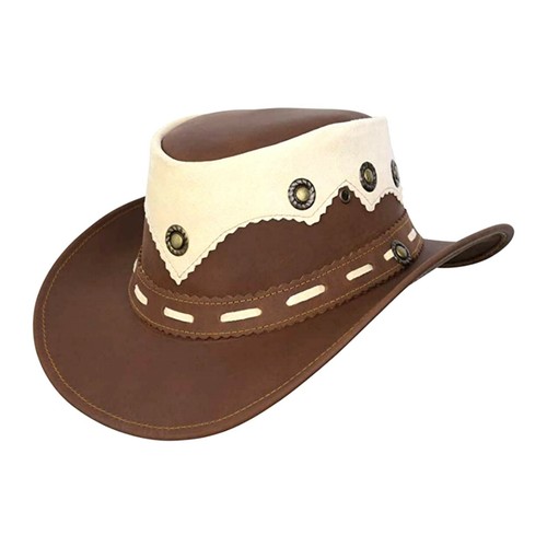 Men's Oily Brown Cowboy Cowhide Leather 