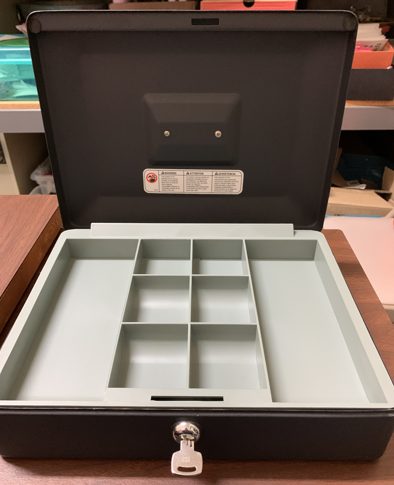 Sentry Safe Metal Safe Cash Box 12”x9 1/4” X3 1/4” Cash Tray And Key eBay