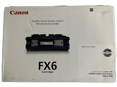 Canon 1559A002AA Model Fx6 Black Laser Toner Cartridge, Designed for the Canon 